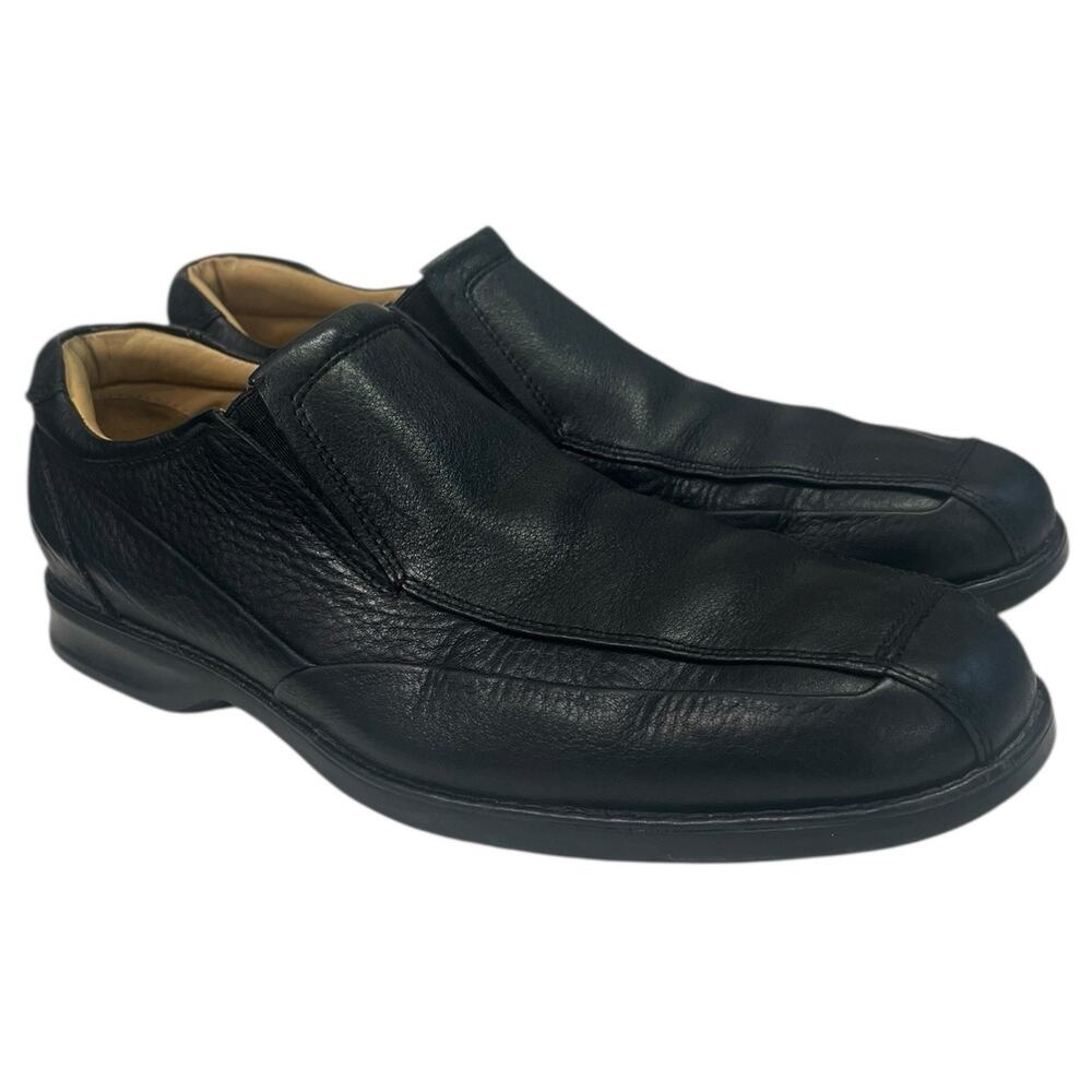 Johnston Murphy Shoes Mens 8M Black Sheepskin Leather Slip On Preppy 20-7615